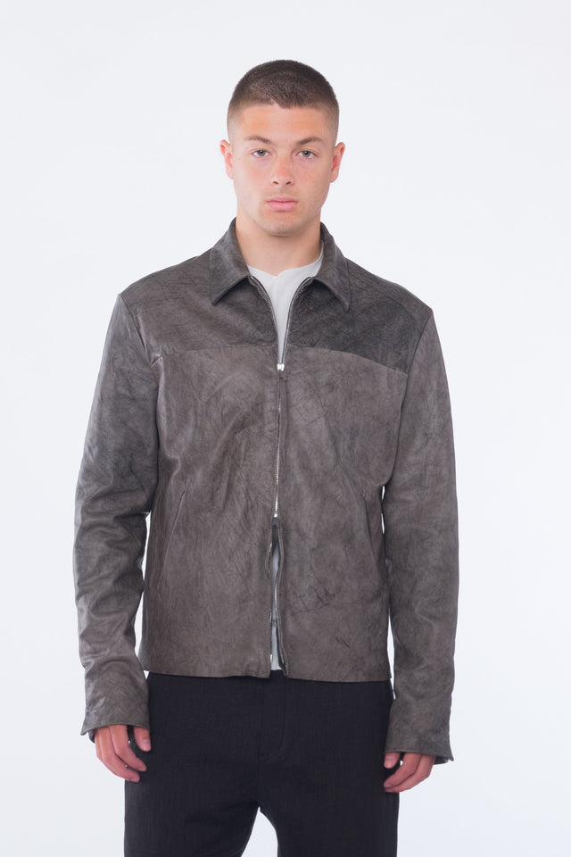 Zipped Lamb Trucker Jacket