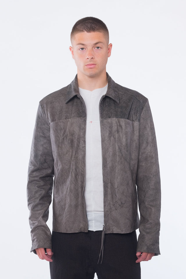 Zipped Lamb Trucker Jacket