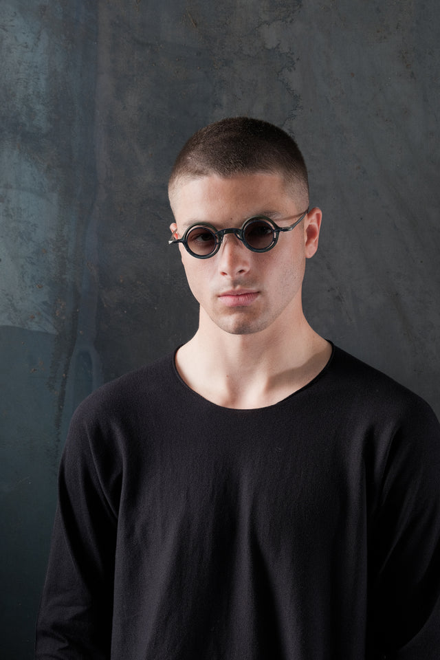 Round Clip Sunglasses in Jade + Dark Blue