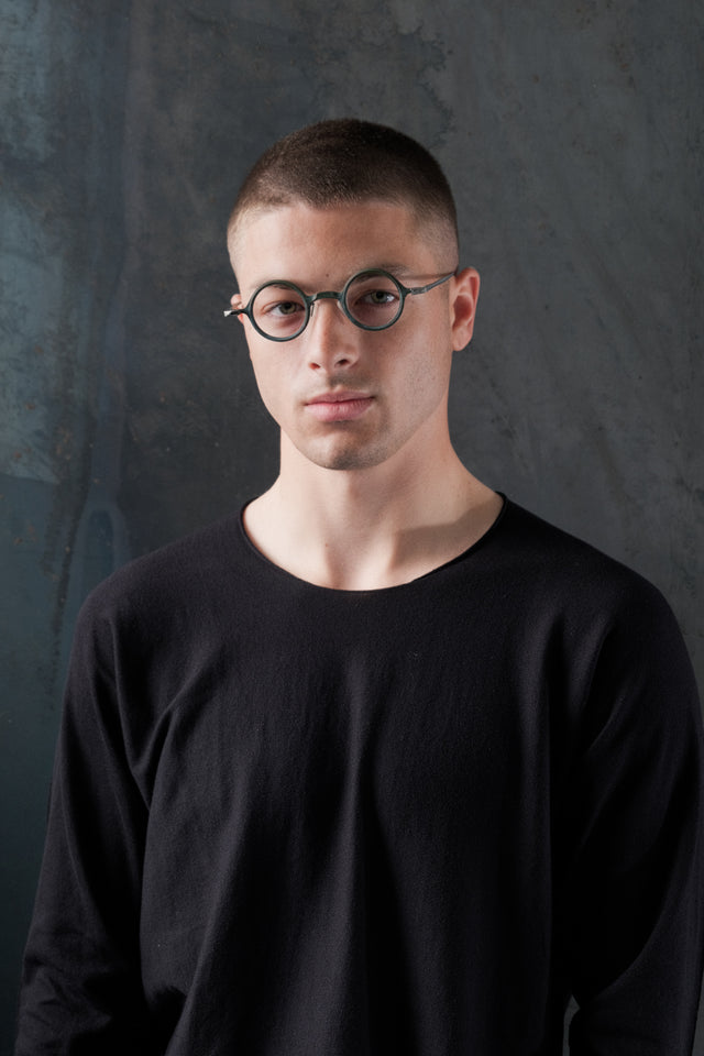 Round Clip Sunglasses in Jade + Dark Blue