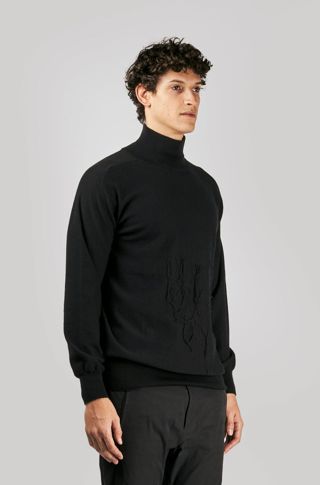 Mock Neck Threads Sweater