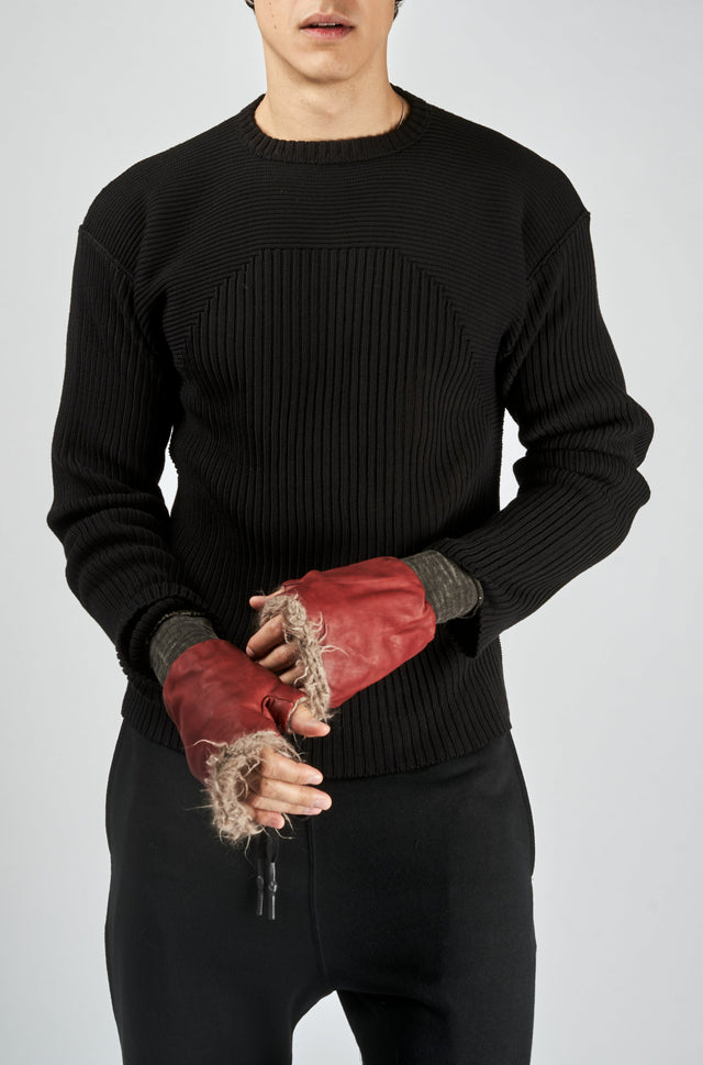 Red Open Finger Glove