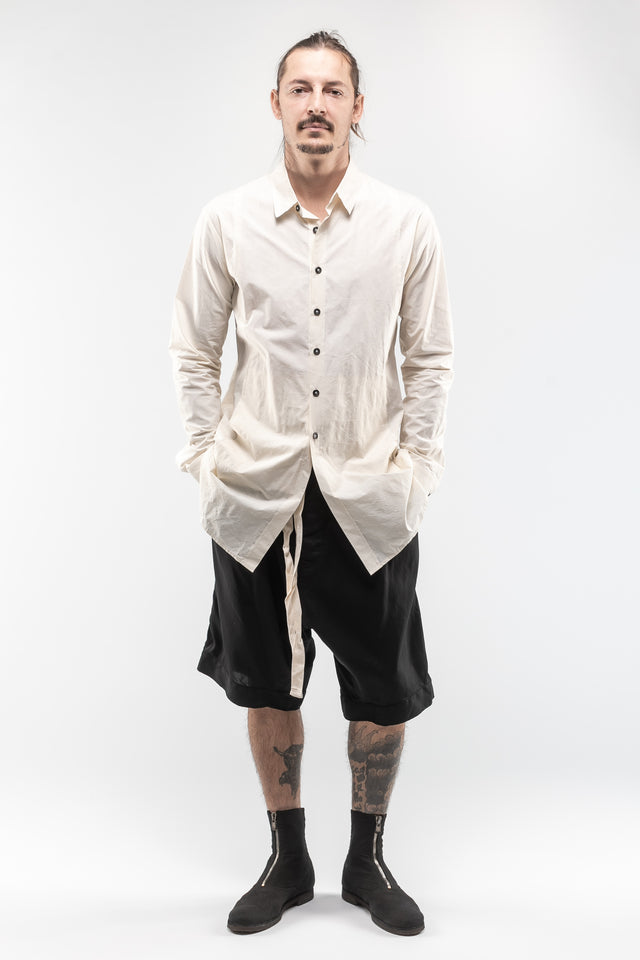 Raw Edge Shirt jacket In White