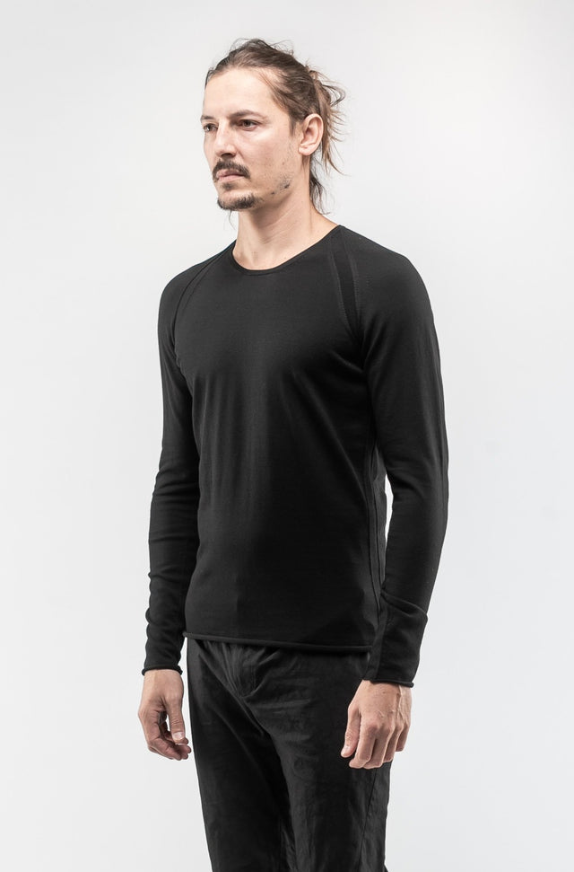 Embroidery Seam Sweater In Black