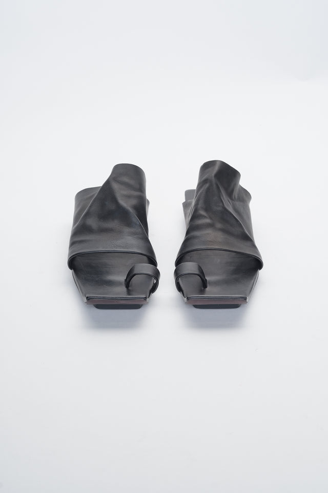 Black Square Slippers