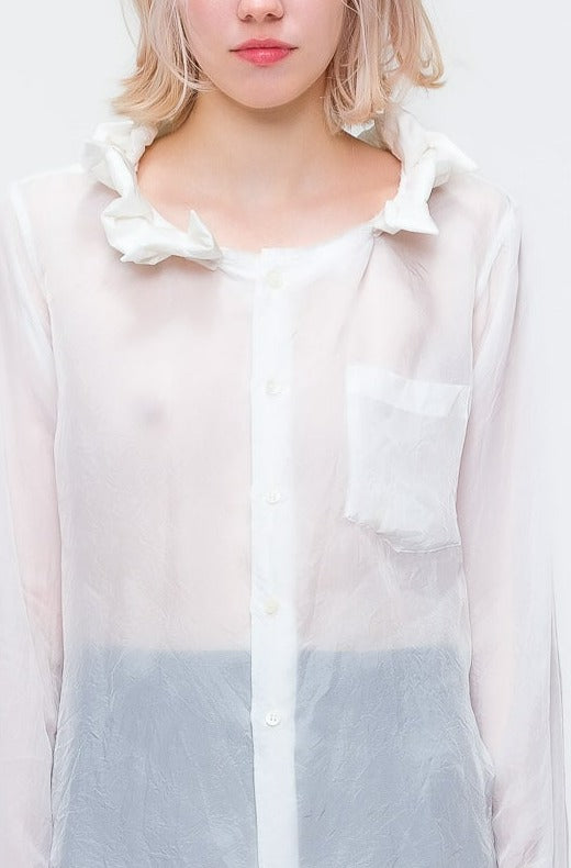 White Ruff Collar Top