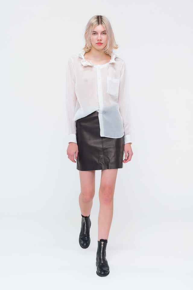 White Ruff Collar Top