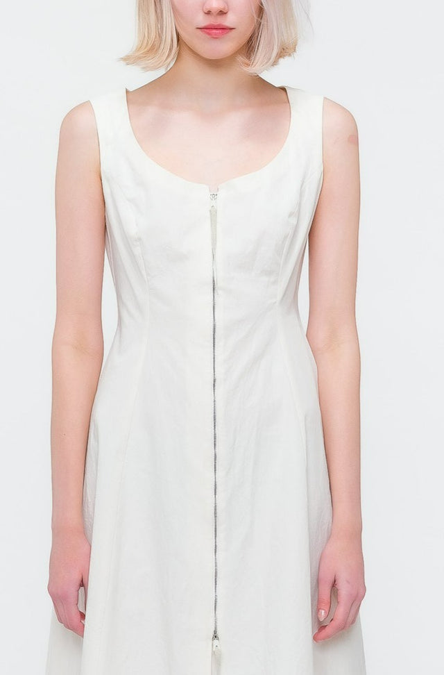 Natural Zip Front Dress