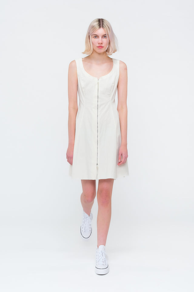 Natural Zip Front Dress