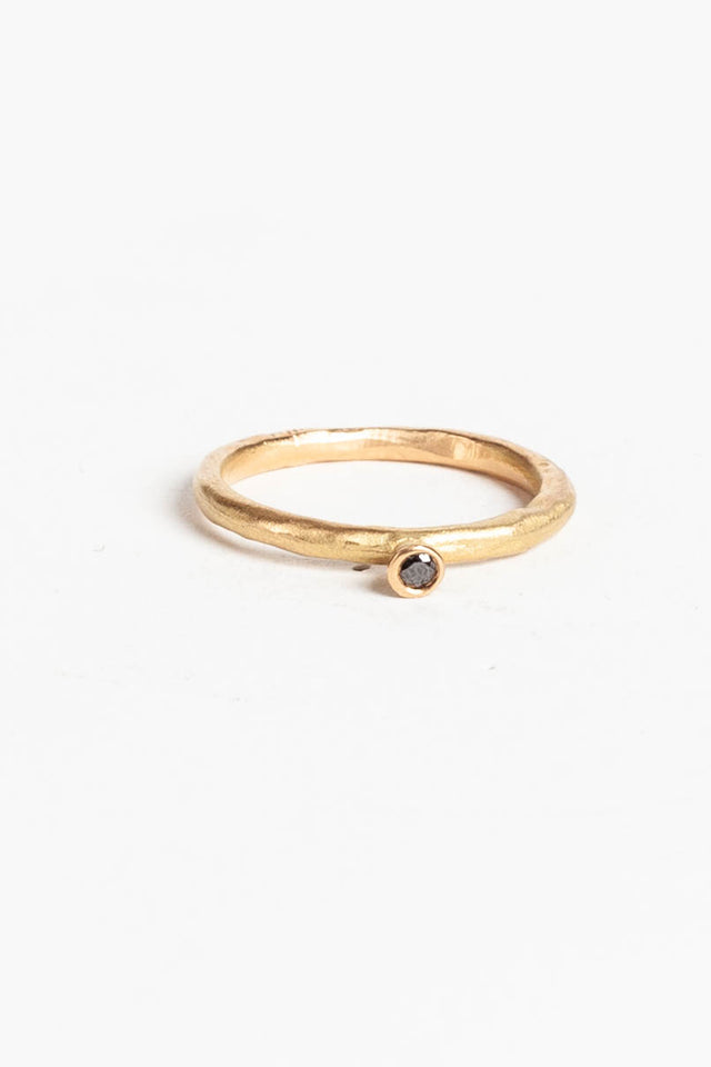 Gold Ring with Black Diamond