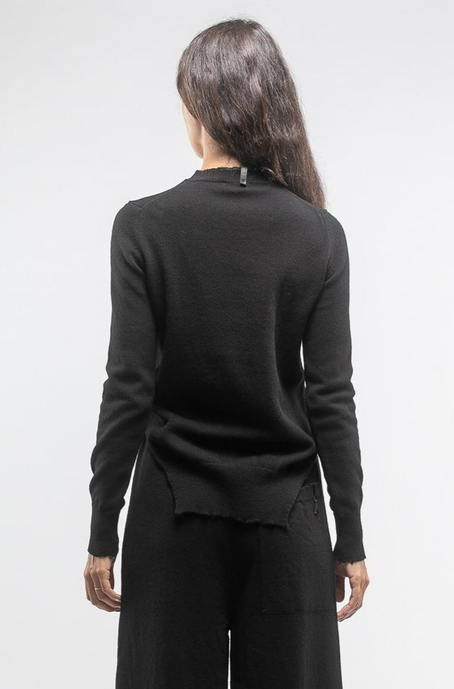 Black Side Slit Sweater