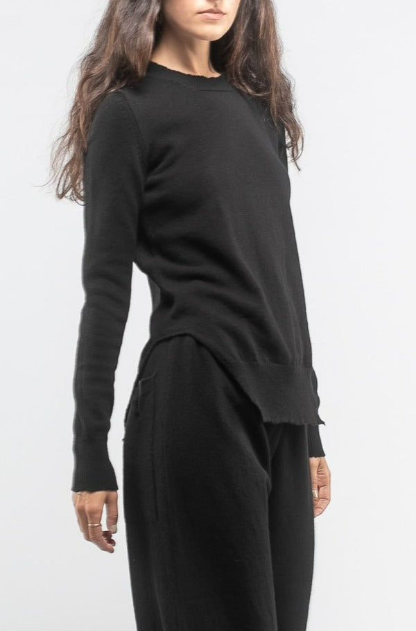 Black Side Slit Sweater