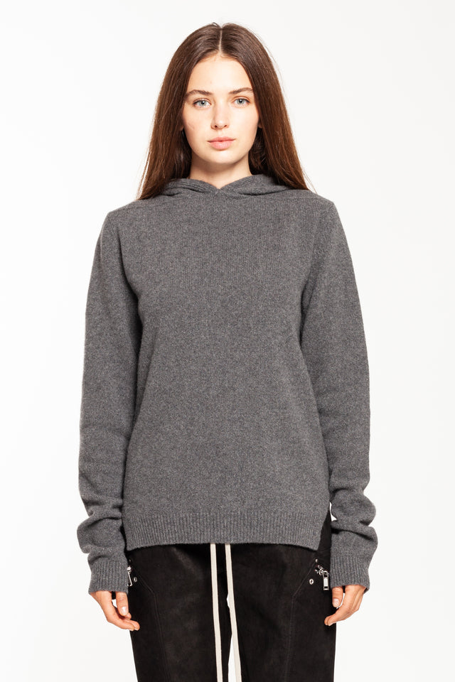 Grey Knit Hoodie