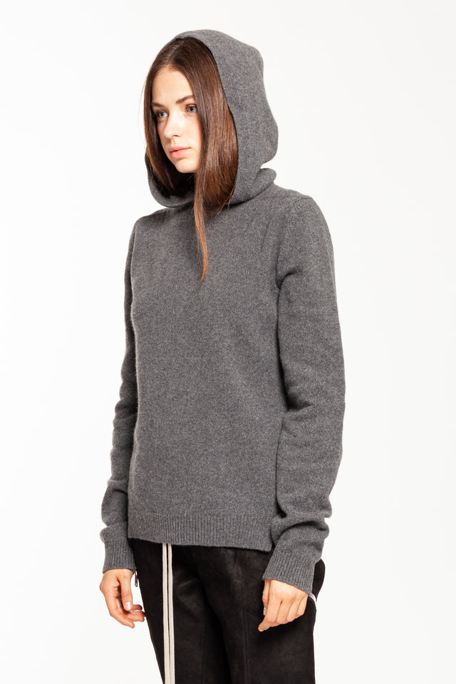 Grey Knit Hoodie